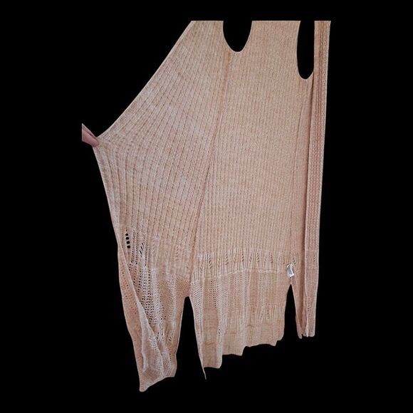 Crochet BOHO Open Cardigan Sweater Vest Duster Maxi 100% Cotton SOFT Mossimo L - Picture 3 of 15